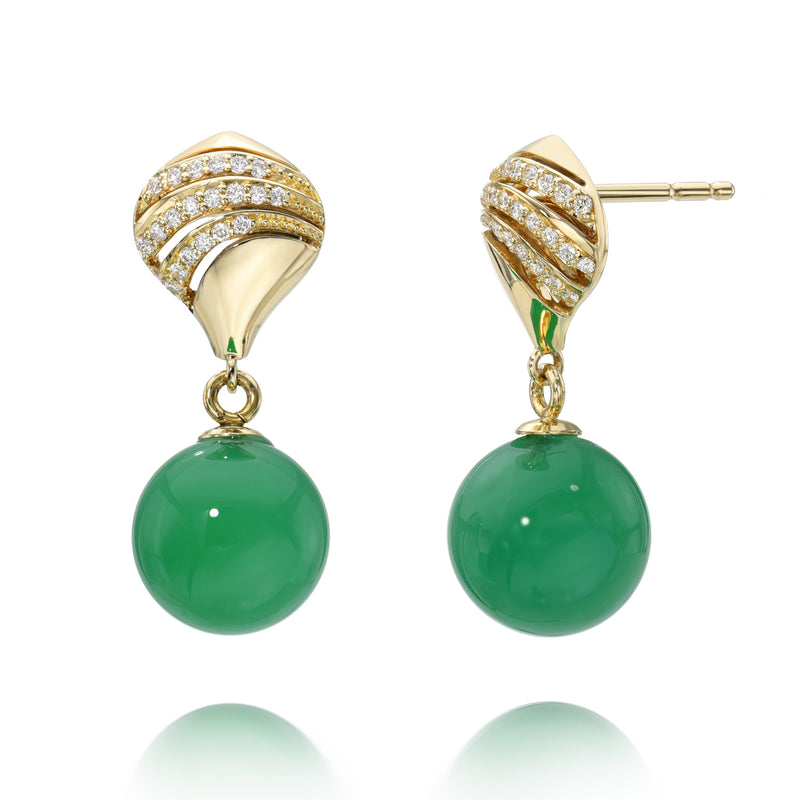 Scallop with Chrysoprase Earrings
