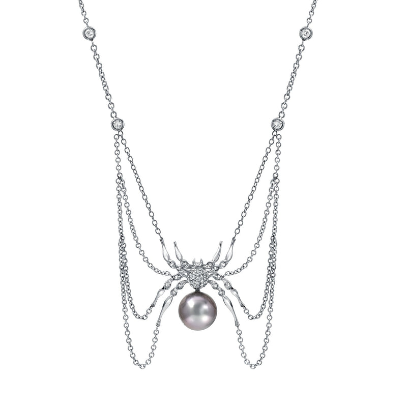 Tahitian pearl spider necklace