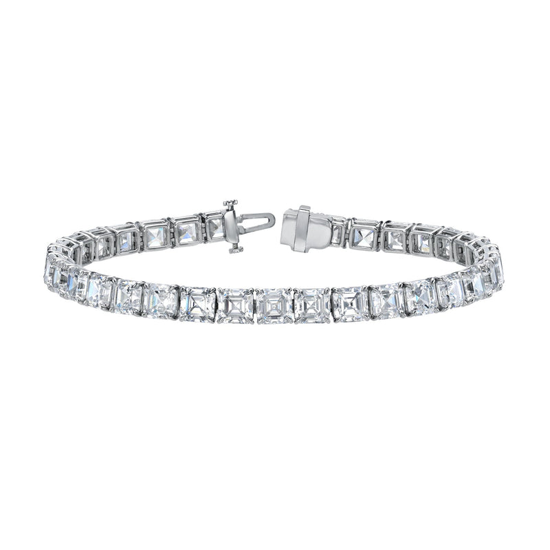 Asscher diamond tennis bracelet